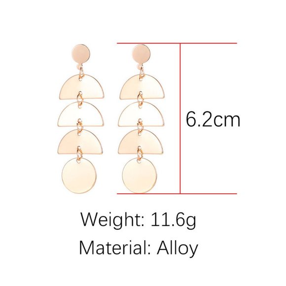 Geometric Shapes Dangle Earrings - Picture 3 of 7